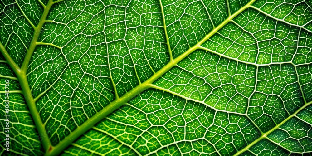 A Close-Up View of the Intricate Veins of a Vibrant Green Leaf, Revealing Nature's Complex and Delicate Design A Close-Up View of the Intricate Veins of a Vibrant Green Leaf, Revealing Nature's Complex and Delicate Design
