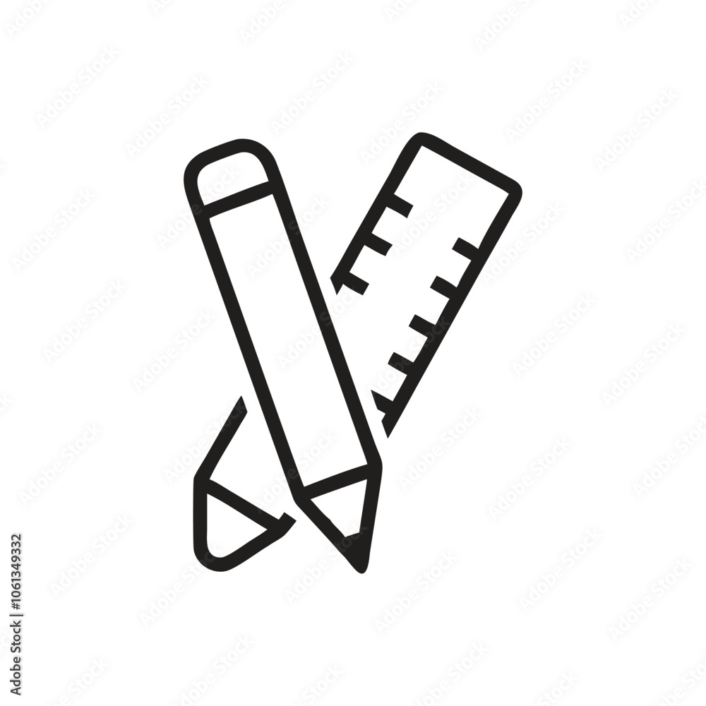 Pencil and ruler icon Pencil and ruler icon