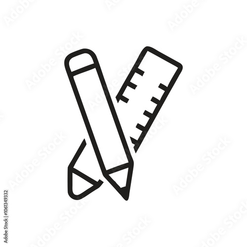 Pencil and ruler icon