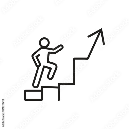 Person climbing a career path icon