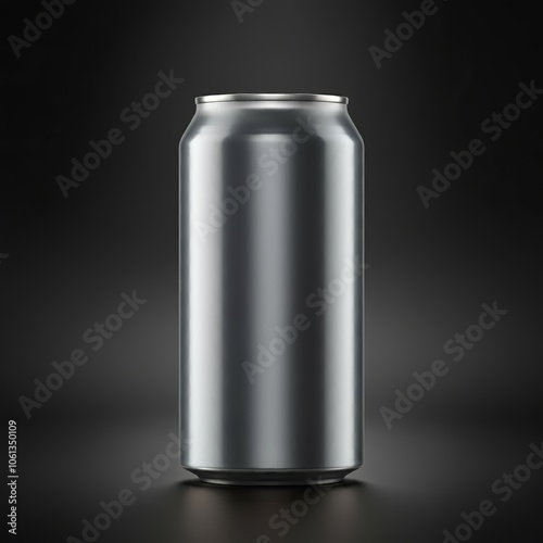 Blank tall soda or beer can Mockup isolated on white background. Aluminum thin can in silver, 3d rendering. AI Generative
