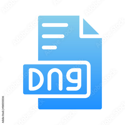 Dng document file icons with stylish color gradations.