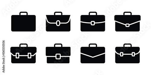 Briefcase icon set vector design. Suitcase sign and symbol. Luggage symbol. job bag vector icon set.