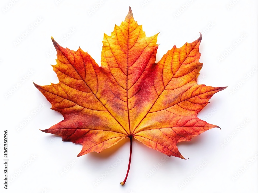 Autumn Maple Leaf Isolated on White Background - Fall Season Foliage, Vibrant Colors, Nature's Beauty, Seasonal Decor, Leaf Patterns, Natural Elements, Aesthetic Photography Autumn Maple Leaf Isolated on White Background - Fall Season Foliage, Vibrant Colors, Nature's Beauty, Seasonal Decor, Leaf Patterns, Natural Elements, Aesthetic Photography