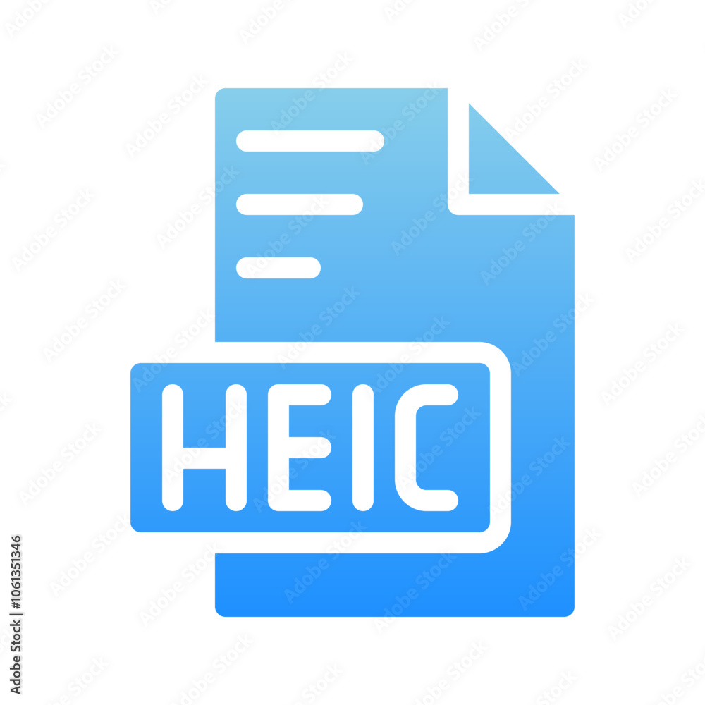 Heic document extension gradient fill icons. files format icon for a fresh look. Heic document extension gradient fill icons. files format icon for a fresh look.