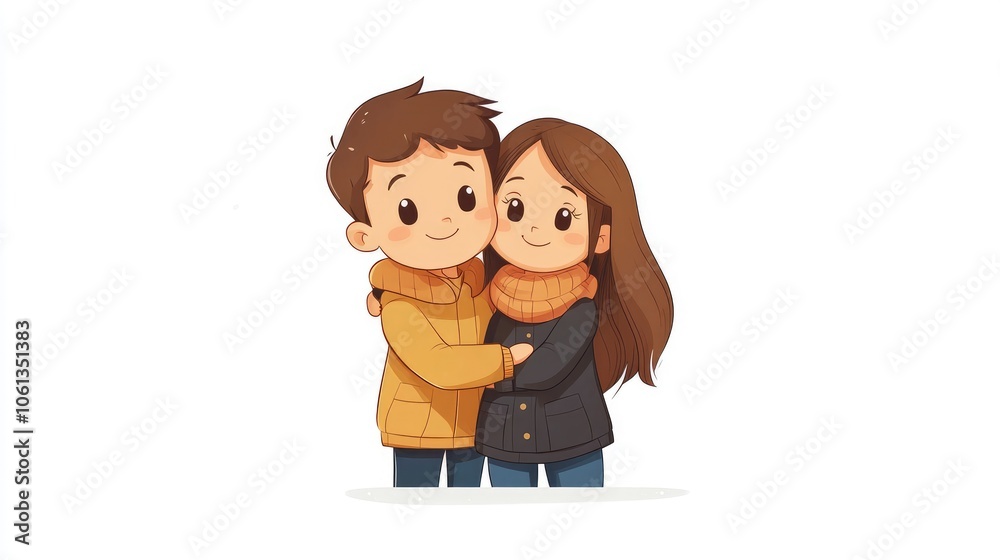 Young couple embracing, showing love and affection