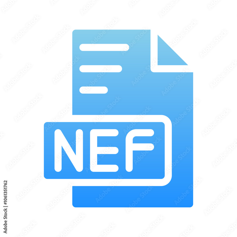 Nef document format icons. symbol extension with a stylish and dynamic gradient fill. Nef document format icons. symbol extension with a stylish and dynamic gradient fill.