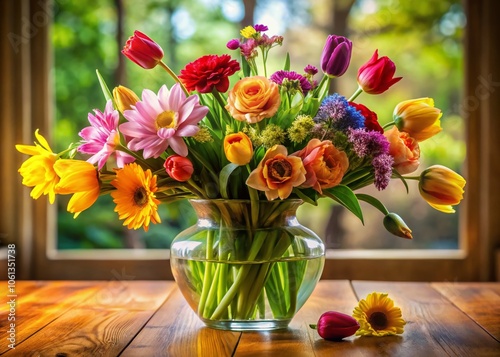 Beautiful Floral Arrangement: Vibrant Flowers in a Vase for Home Decor, Interior Design, and Nature Photography, Perfect for Weddings, Events, or Gift Ideas with Stunning Colors and Textures