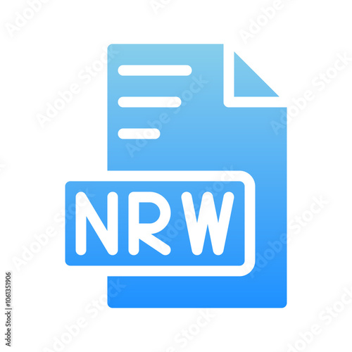 Nrw file extension icons. document format symbols with gradient colors.