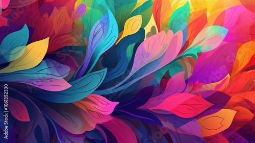 Vibrant Multicolored Abstract Floral Background