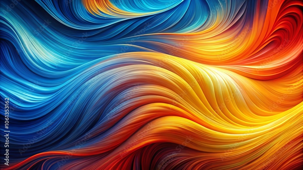 Abstract Fluid Swirls of Vibrant Hues Intertwining in a Dynamic Dance of Color and Form