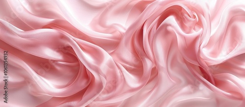 Abstract pink silk fabric with folds and wrinkles.