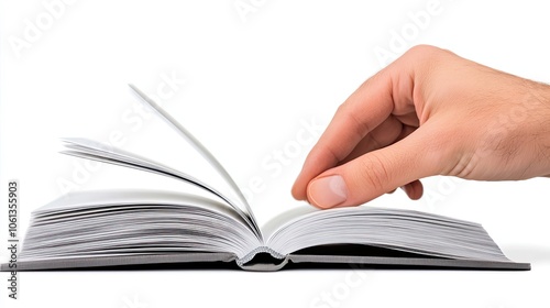 A Hand Turning the Page of an Open Book