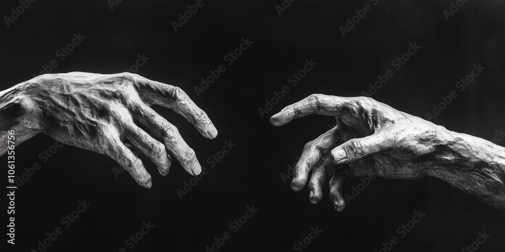 Fototapeta premium Hands Reaching for Each Other