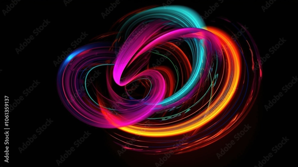 Dynamic Neon Swirl Effect with Vibrant Colors Dynamic Neon Swirl Effect with Vibrant Colors
