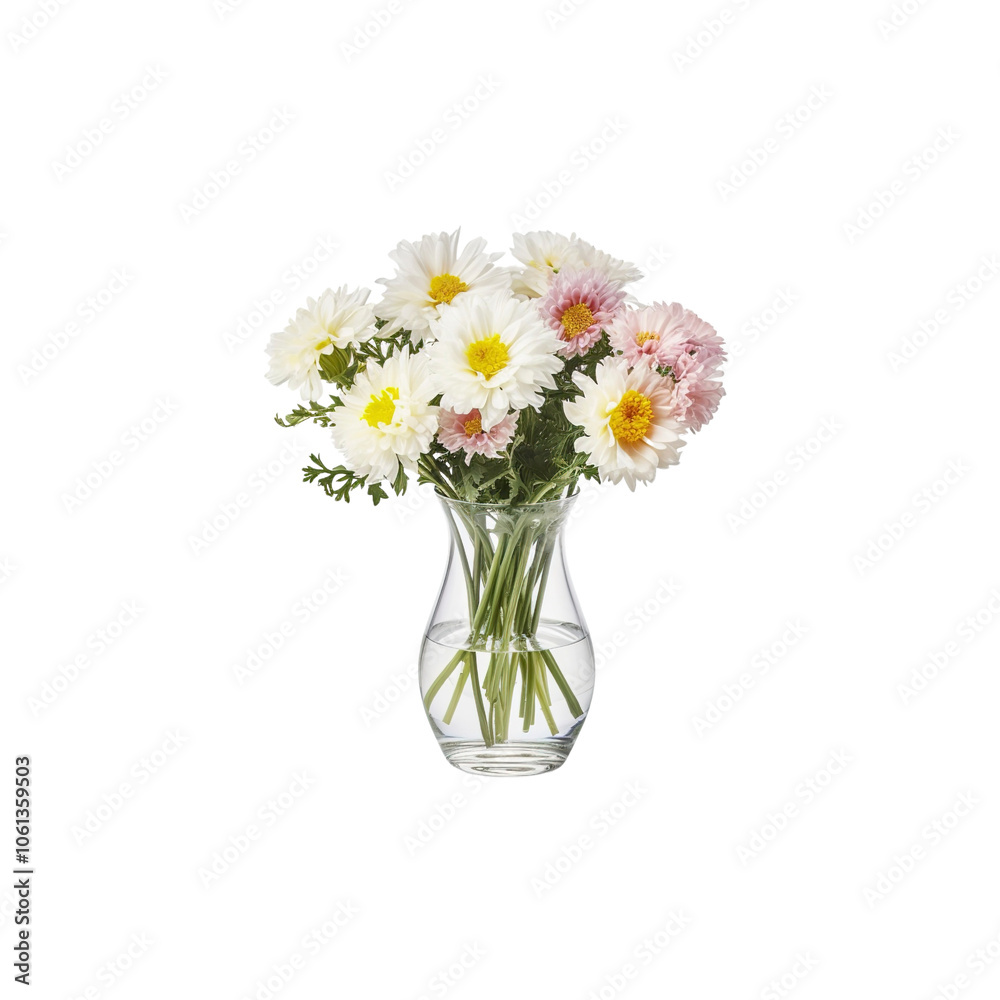 custom made wallpaper toronto digitalWhite and Pink Daisies in a Glass Vase