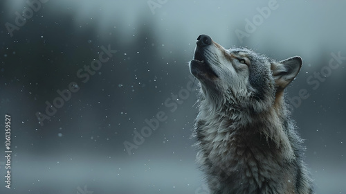 Wolf Howling in the Snow - Wildlife Photography photo