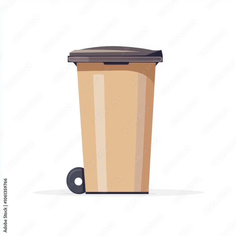 Flat style rubbish bin illustration, isolated on a white background. Flat style rubbish bin illustration, isolated on a white background.