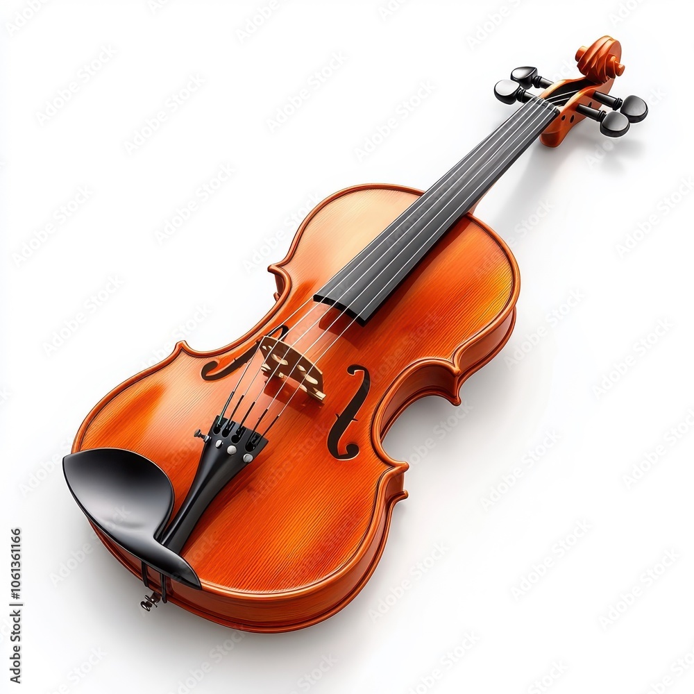 A beautifully crafted violin isolated on a clean white background, showcasing its elegance and craftsmanship. A beautifully crafted violin isolated on a clean white background, showcasing its elegance and craftsmanship.