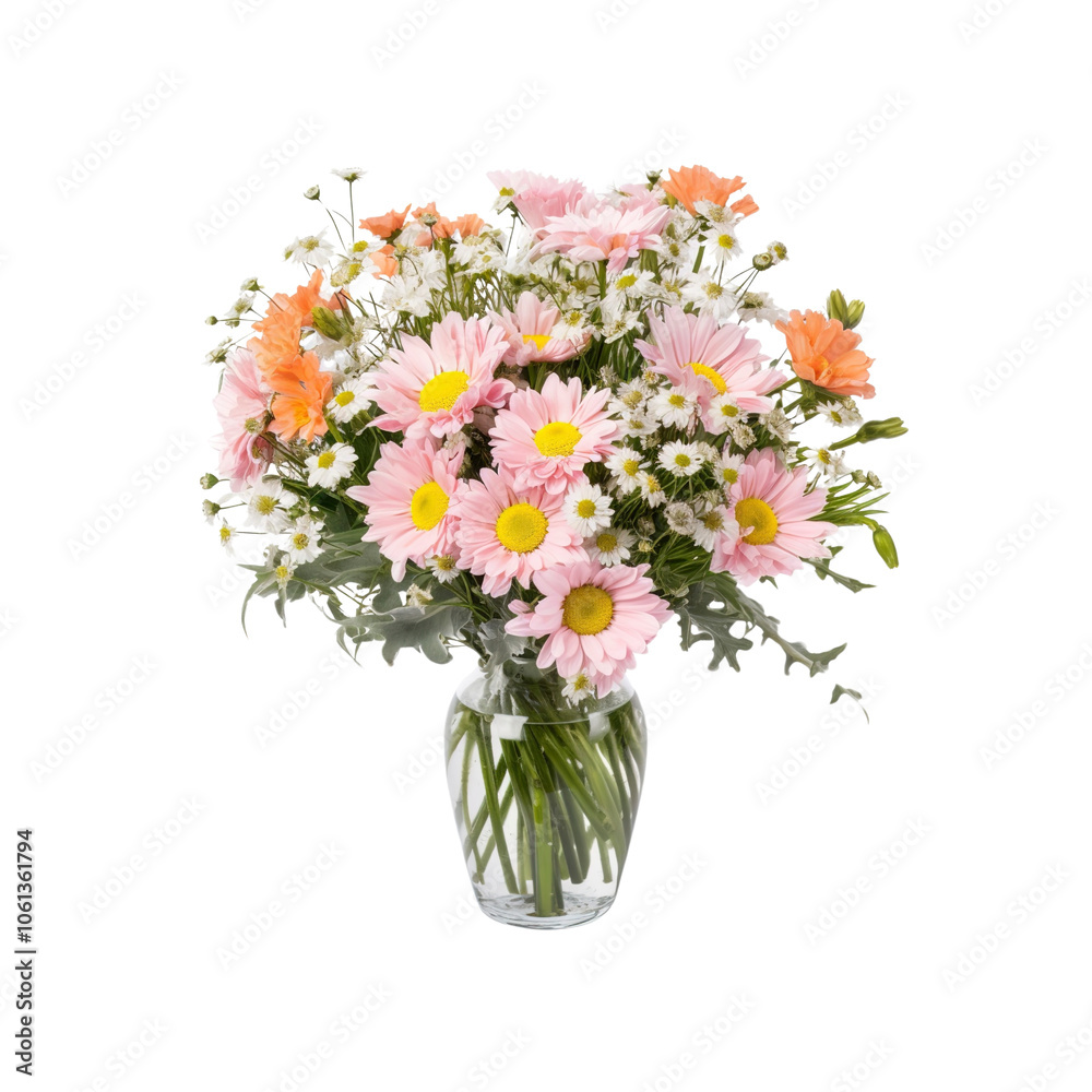 Obraz premium Pink and Orange Flower Bouquet in a Vase