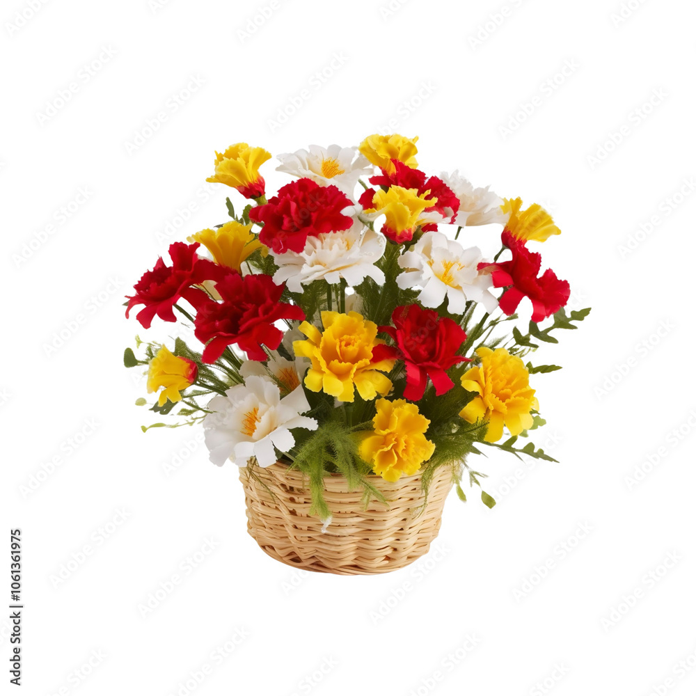 Colorful Flower Arrangement in a Basket Colorful Flower Arrangement in a Basket