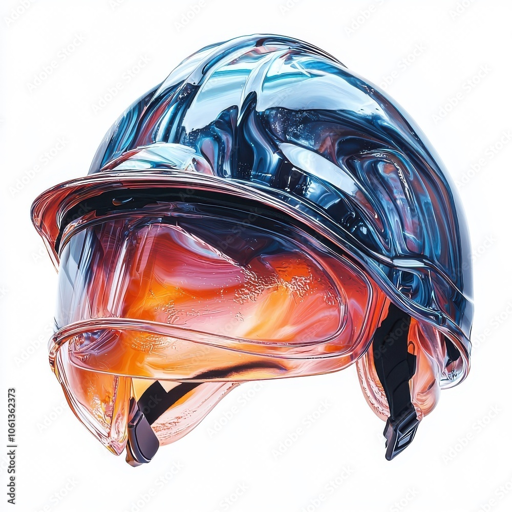 Fototapeta premium Abstract representation of a safety helmet isolated on a white background.