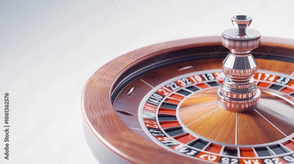 Roulette wheel, isolated on a white background Roulette wheel, isolated on a white background
