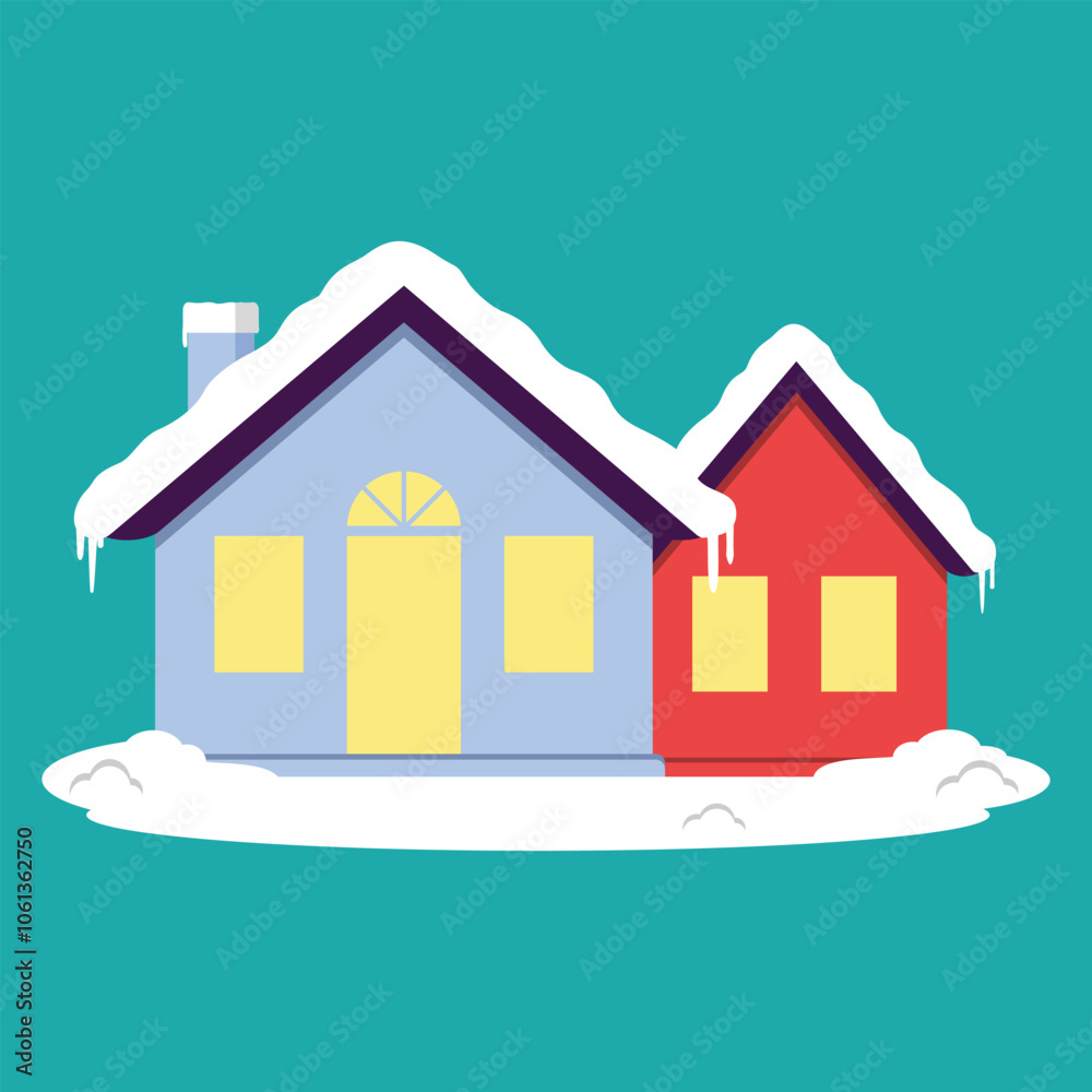Pretty Colorful Home And Warm Light In Winter Christmas Season Pretty Colorful Home And Warm Light In Winter Christmas Season