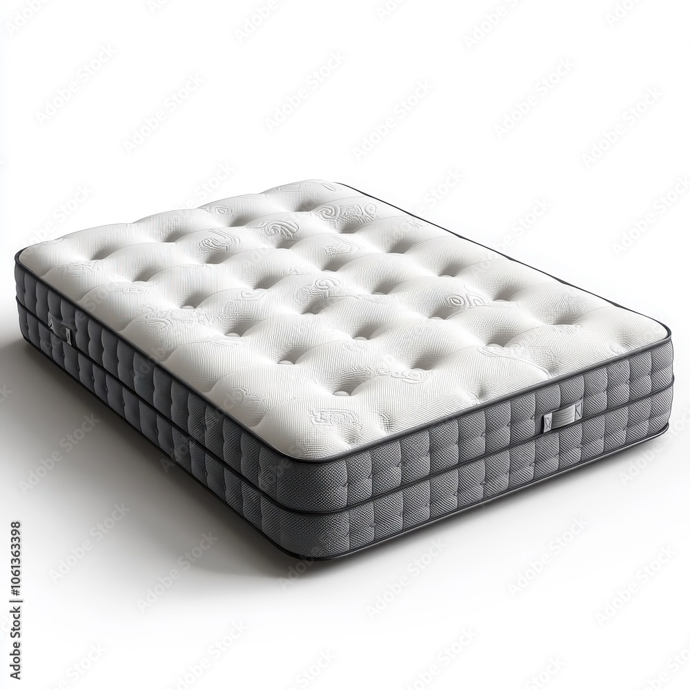 A comfortable mattress design isolated on a clean white background. A comfortable mattress design isolated on a clean white background.