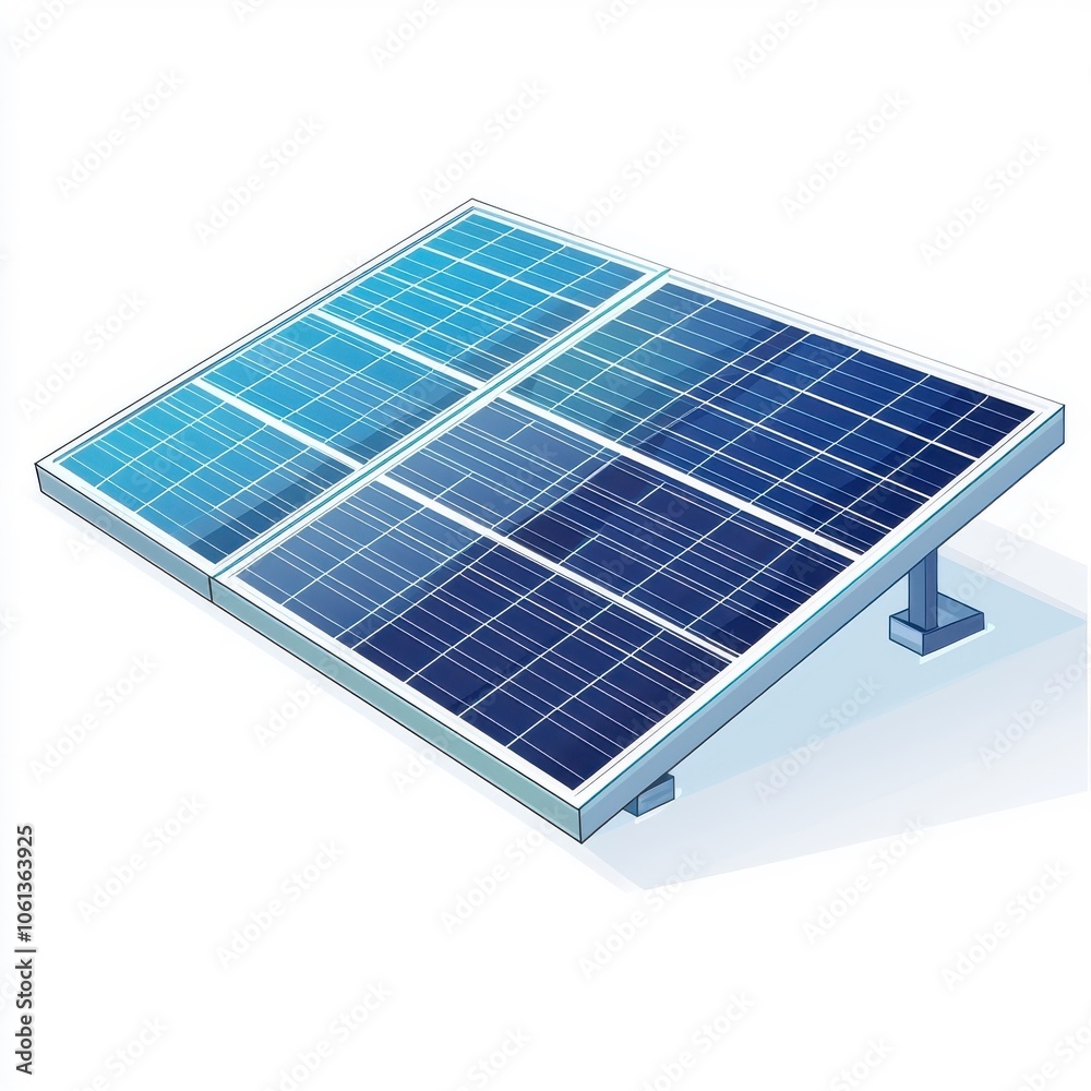 Flat style illustration of a solar panel on a white background. Flat style illustration of a solar panel on a white background.