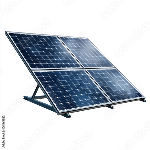 A solar panel isolated on a clean white background.