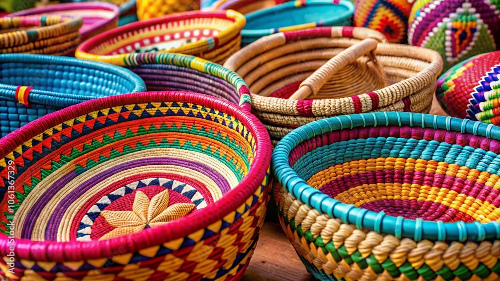 Closeup of Handcrafted Raffia Baskets: Artisanal Textures and Natural Materials in Stunning Detail for Home Decor and Sustainable Living Inspiration Closeup of Handcrafted Raffia Baskets: Artisanal Textures and Natural Materials in Stunning Detail for Home Decor and Sustainable Living Inspiration