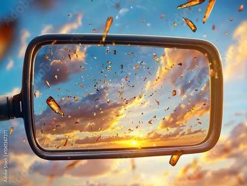 Rearview Mirror Sunset