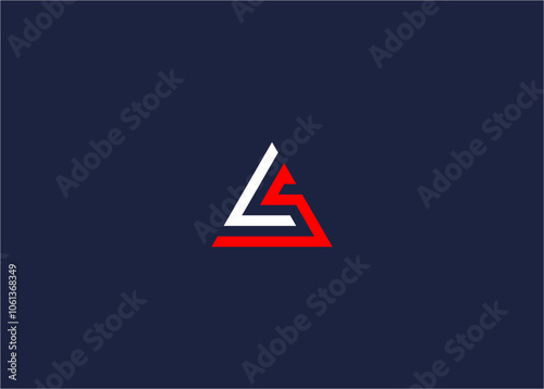 letter ls with triangle logo icon design vector design template inspiration