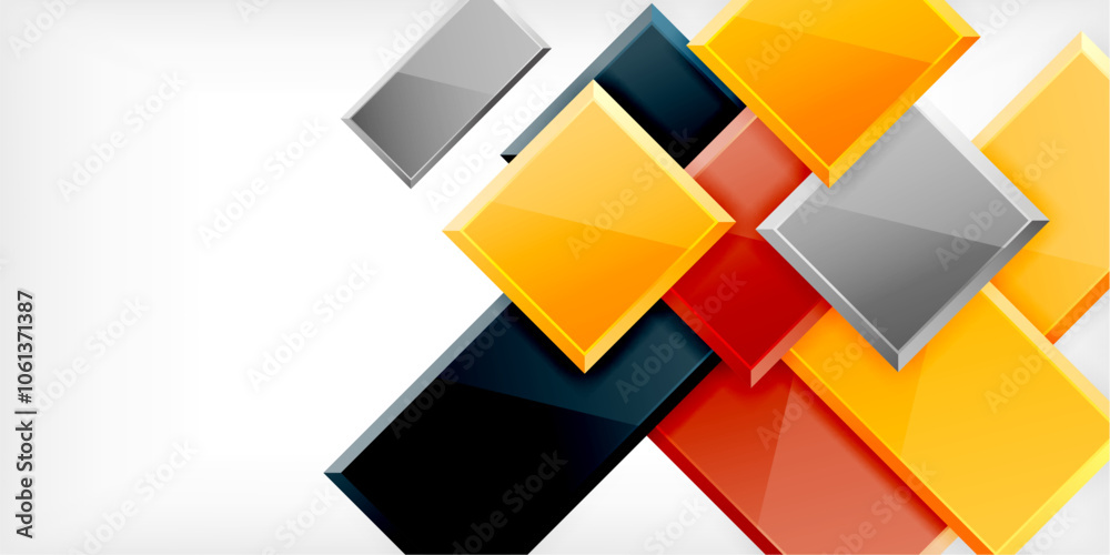 Glass toy style square shapes abstract design. Vector Illustration For Wallpaper, Banner, Background, Card, Book Illustration, landing page Glass toy style square shapes abstract design. Vector Illustration For Wallpaper, Banner, Background, Card, Book Illustration, landing page