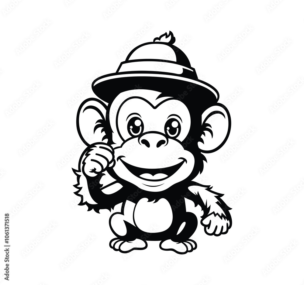 Fototapeta premium Cute little monkey vector