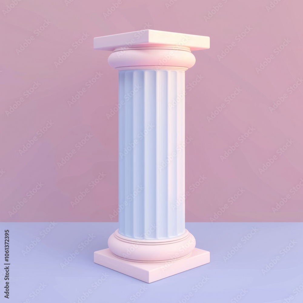 Fototapeta premium 3d cartoon rendering pillar icon architecture column.