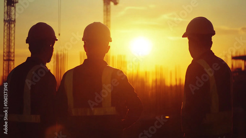 silhouette of workers