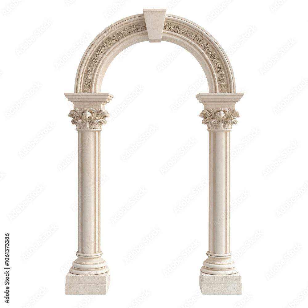 Fototapeta premium Classic column arch isolated on transparent background