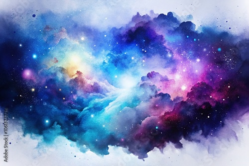 Cosmic Nebula Abstract Watercolor Art with Celestial Brush Strokes for Urban Exploration Photography and Stunning Visuals, Perfect for Home Decor and Digital Backgrounds