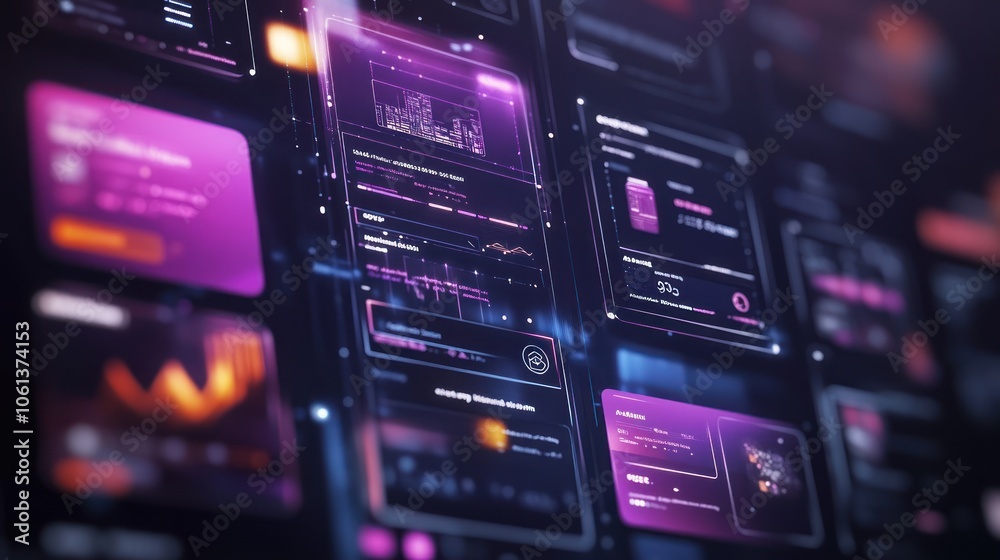 Obraz premium Digital Interface with Data Visualization