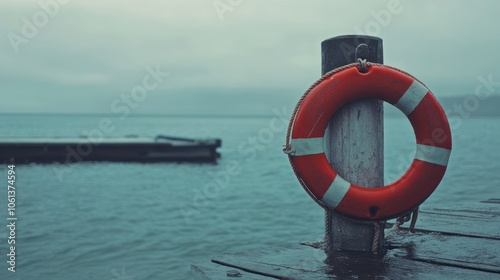 Lifebuoy on a Pier