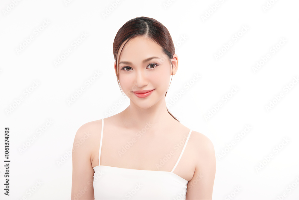 Beautiful young asian woman with clean fresh skin on white background, Face care, Facial treatment, Cosmetology, beauty and spa, Asian women portrait. Beautiful young asian woman with clean fresh skin on white background, Face care, Facial treatment, Cosmetology, beauty and spa, Asian women portrait.