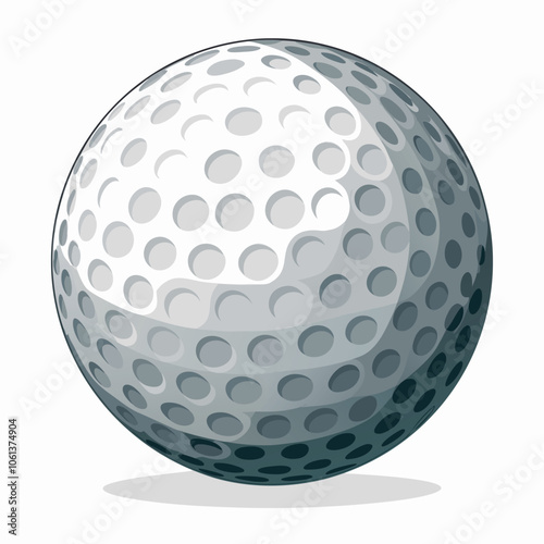 Realistic Golf Ball Isolated on White Background for Sports and Golfing Enthusiasts.