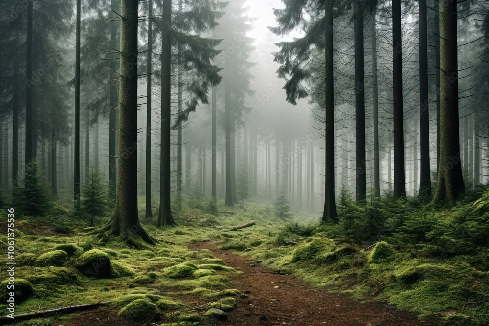 Fototapeta premium Forest landscape woodland outdoors.