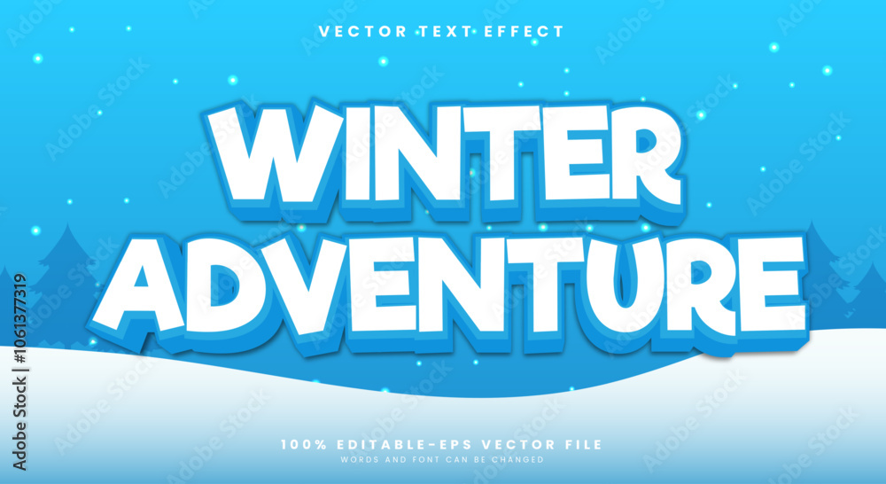 Winter Adventure editable text effect template Winter Adventure editable text effect template
