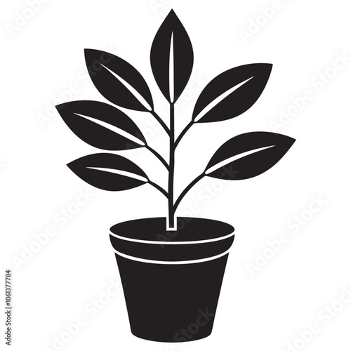 Simple Plant Silhouette Vector for Nature Lovers