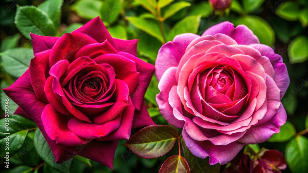 Striking Contrast of Pink and Maroon Roses Representing Love, Gratitude, Passion, and Deep Emotions in Stunning Drone Photography Striking Contrast of Pink and Maroon Roses Representing Love, Gratitude, Passion, and Deep Emotions in Stunning Drone Photography