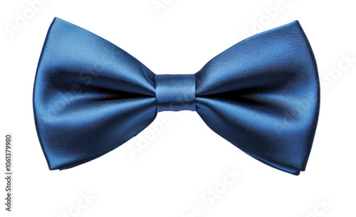 Elegant Blue Bow Tie on a Transparent Background