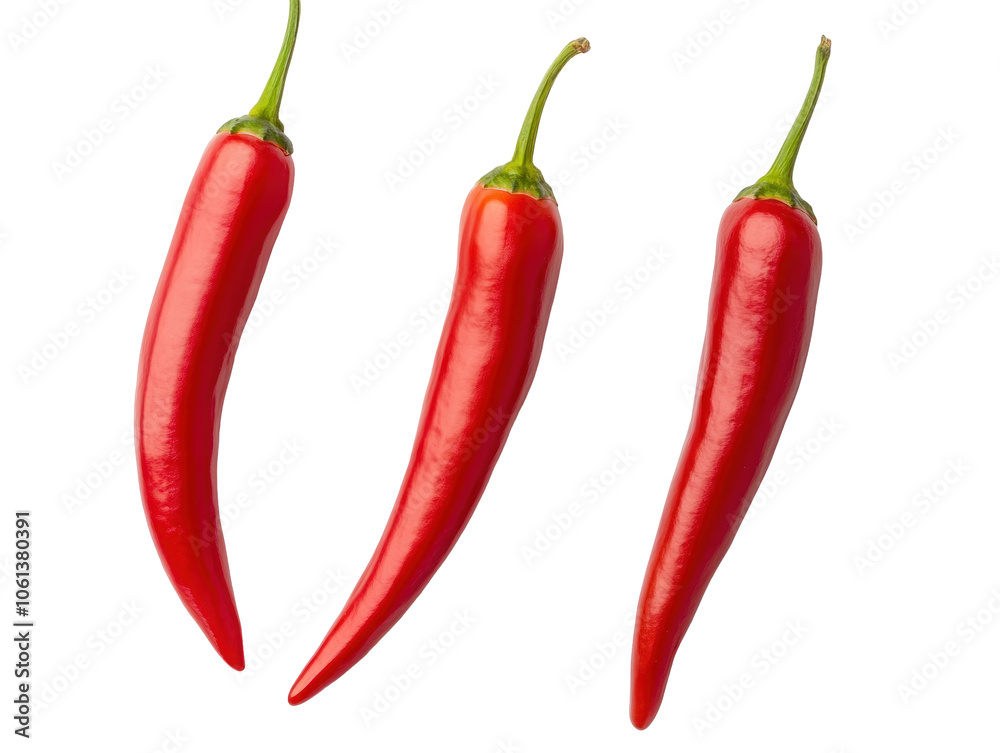 Vibrant Red Chili Peppers on transparent background Vibrant Red Chili Peppers on transparent background